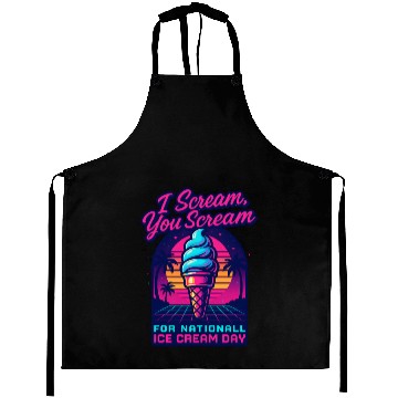 Discover Scream, You Scream National Ice Cream Day Retro Aprons