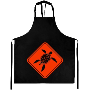 Discover Water Turtle Danger Sign Caution Zone Cool Warning Aprons