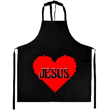 Discover I LOVE JESUS PIXEL ART Aprons