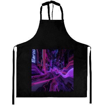 Discover Cyberpunk Cityscape Aprons