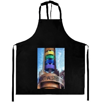 Discover Legacy LGBTQ Rainbow Pylon Chicago Landmark Art Aprons