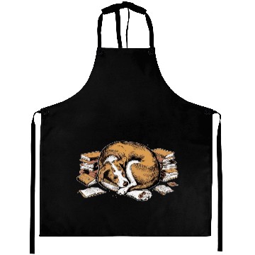 Discover Cozy Bookworm Dog Owner Relaxation Design Aprons