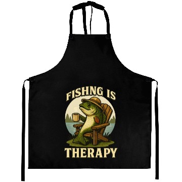 Discover Fishing Is My Therapy – Chill Fish by the Lake Aprons