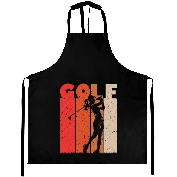 Discover Golf Swing Silhouette on Sunset Palette Aprons