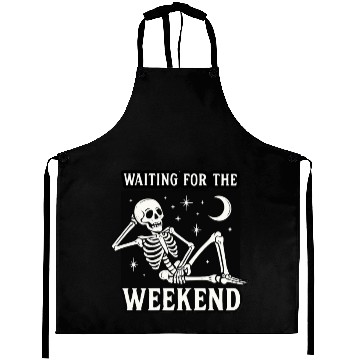 Discover Weekend Skeleton Mood Graphic Aprons