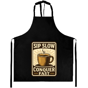 Discover Slow Sip Conquer Fast Coffee Art Aprons