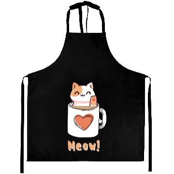 Discover Fluffy kitty tea for women Aprons