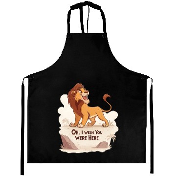 Discover Lonely Lion Longing Aprons