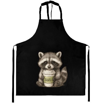 Discover raccoon and coffee - design Kawa Zoomies Aprons