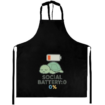 Discover Lowbat Turtle Social Battery 0% Aprons