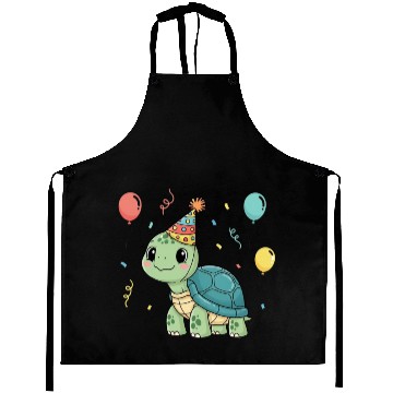 Discover Turtle Wearing a Party Hat Aprons