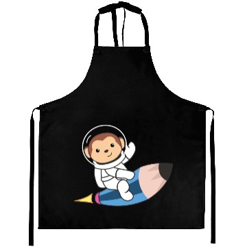 Discover Cute Space Monkey Astronaut Universe Aprons