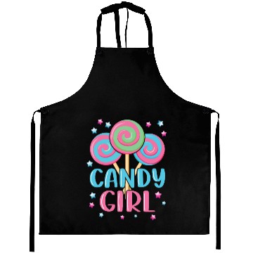 Discover Cute Lollipop Candy Girl Design 01 Aprons