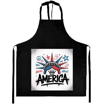 Discover Statue of Liberty USA Graffiti Zero Limit Brand Aprons