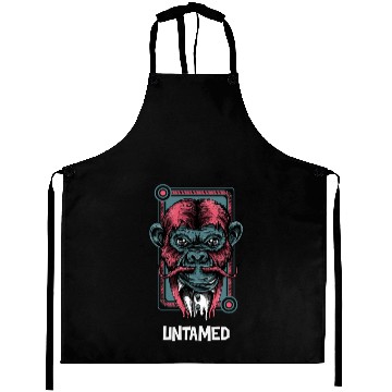 Discover Futuristic Cyber Monkey Portrait Aprons