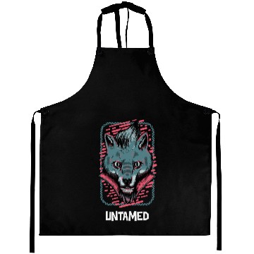 Discover Neon Wolf Portrait Illustration Aprons