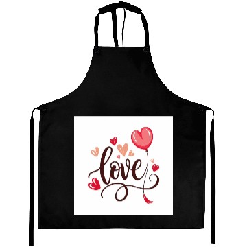 Discover heart shaped balloon with word love Aprons