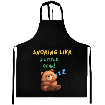 Discover Cute Snoring Bear Graphic Design Aprons
