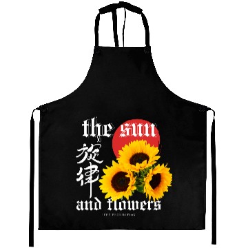 Discover Japanese sun flower Dark Fantasy Aprons Design