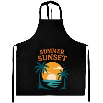 Discover Summer Sunset with Palms and Ocean Aprons