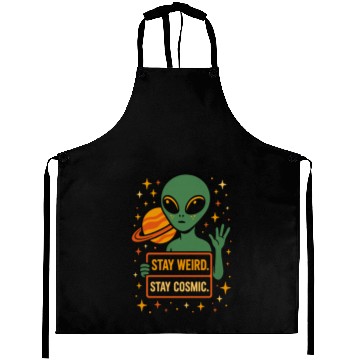 Discover Stay Cosmic Alien Aprons