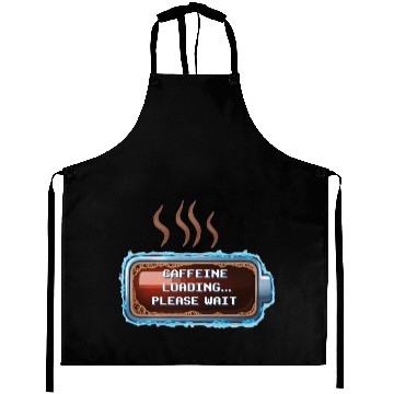 Discover Caffeine Loading... Pixel Coffee Aprons