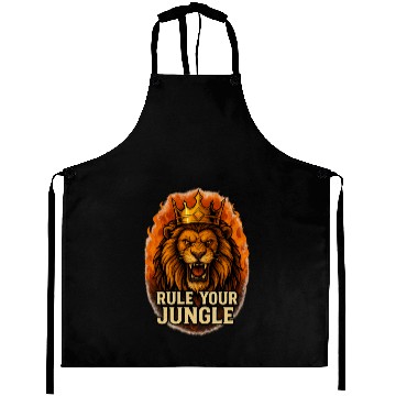 Discover Fierce Lion King Blazing Mane Art Aprons