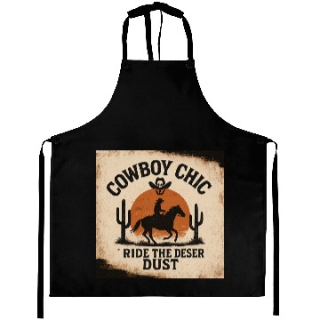 Discover Cowboy Chic Desert Ride Design Aprons
