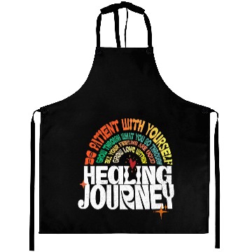 Discover Healing Journey Positive Retro Typography Aprons