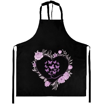 Discover heart with roes frams and butterflies Aprons