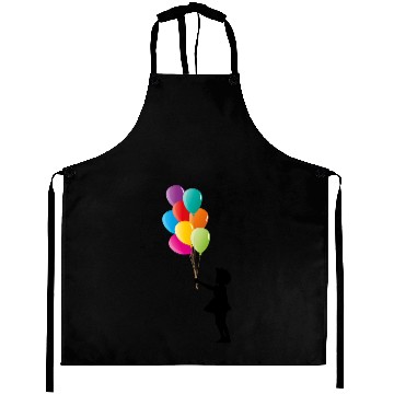 Discover Girl with Colorful Balloons Aprons