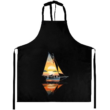 Discover Sailboat Sunset: Freedom on the Sea Aprons