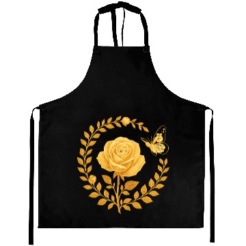 Discover Golden Rose with Butterfly Frame Aprons