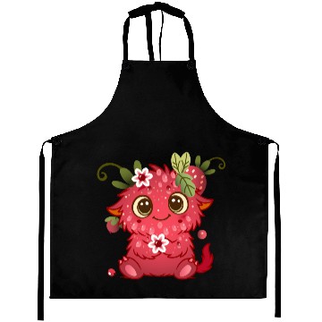 Discover Cute Monster in Raspberry Design Aprons