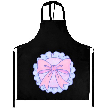 Discover Pastel Bow Ruffle Badge Design Aprons