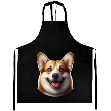 Discover Vibrant Corgi Face Illustration Aprons