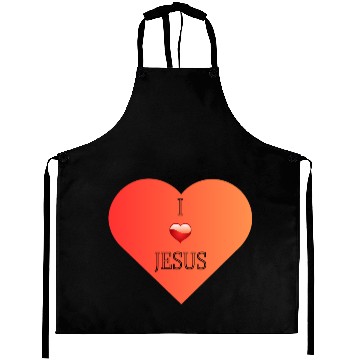 Discover I Love Jesus Heart Design Aprons