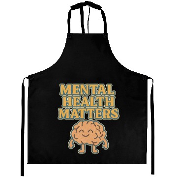 Discover Mental Health Matters Hand-Drawn Illustration Aprons