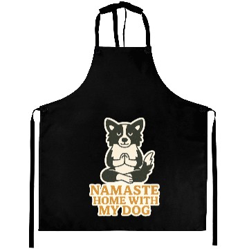 Discover Peaceful Dog Meditation Design Aprons