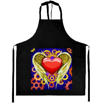 Discover Mechanical Heart with Angel Wings Aprons