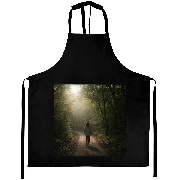 Discover Enchanted Forest Path Illustration Aprons