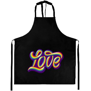 Discover Rainbow Love Script Design Aprons