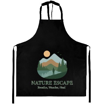 Discover Serene Mountain Nature Escape Design Aprons
