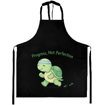 Discover Motivational Turtle Running Design Aprons