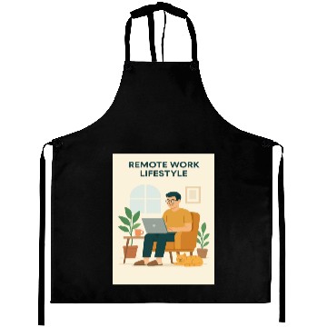 Discover Remote Work Lifestyle Illustration Aprons