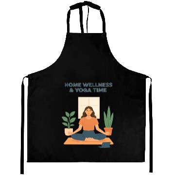 Discover Serene Yoga and Wellness Illustration Aprons