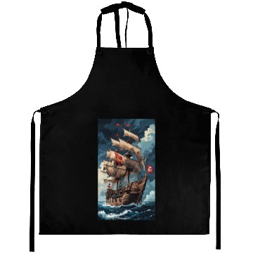 Discover Historical Pirate Ship Adventure Design Aprons