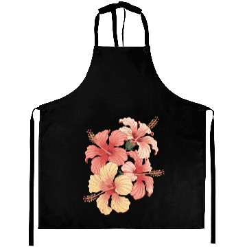 Discover Vibrant Hibiscus Blooms Art Design Aprons