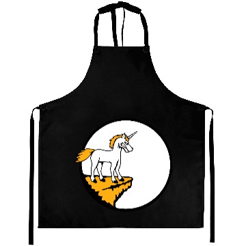 Discover Unicorn Cliff Moon Mountain Evil Angry Bad Mood Aprons