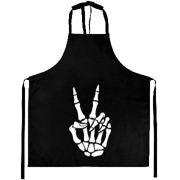 Discover Skeleton Hand Peace Sign Cool Halloween Aprons